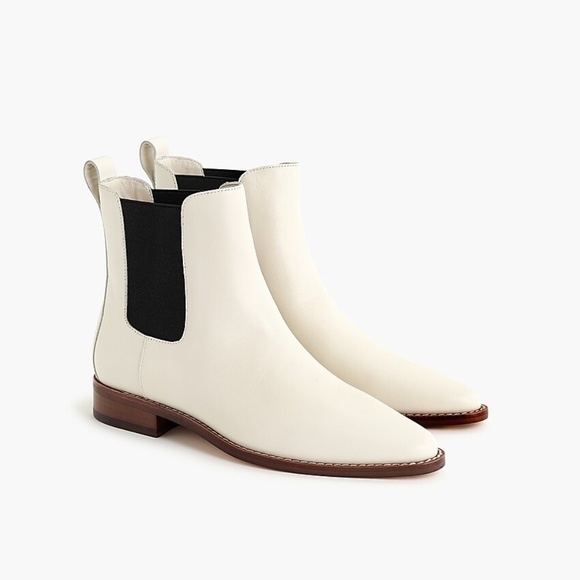 J. Crew Shoes - New JCREW White Leather Chelsea Boots